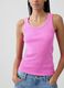 Tank top in cotone elasticizzato a costine con logo GAP_3