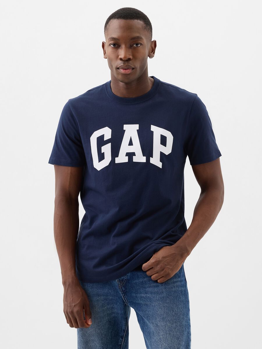 T-shirt in cotone con stampa logo Uomo_0