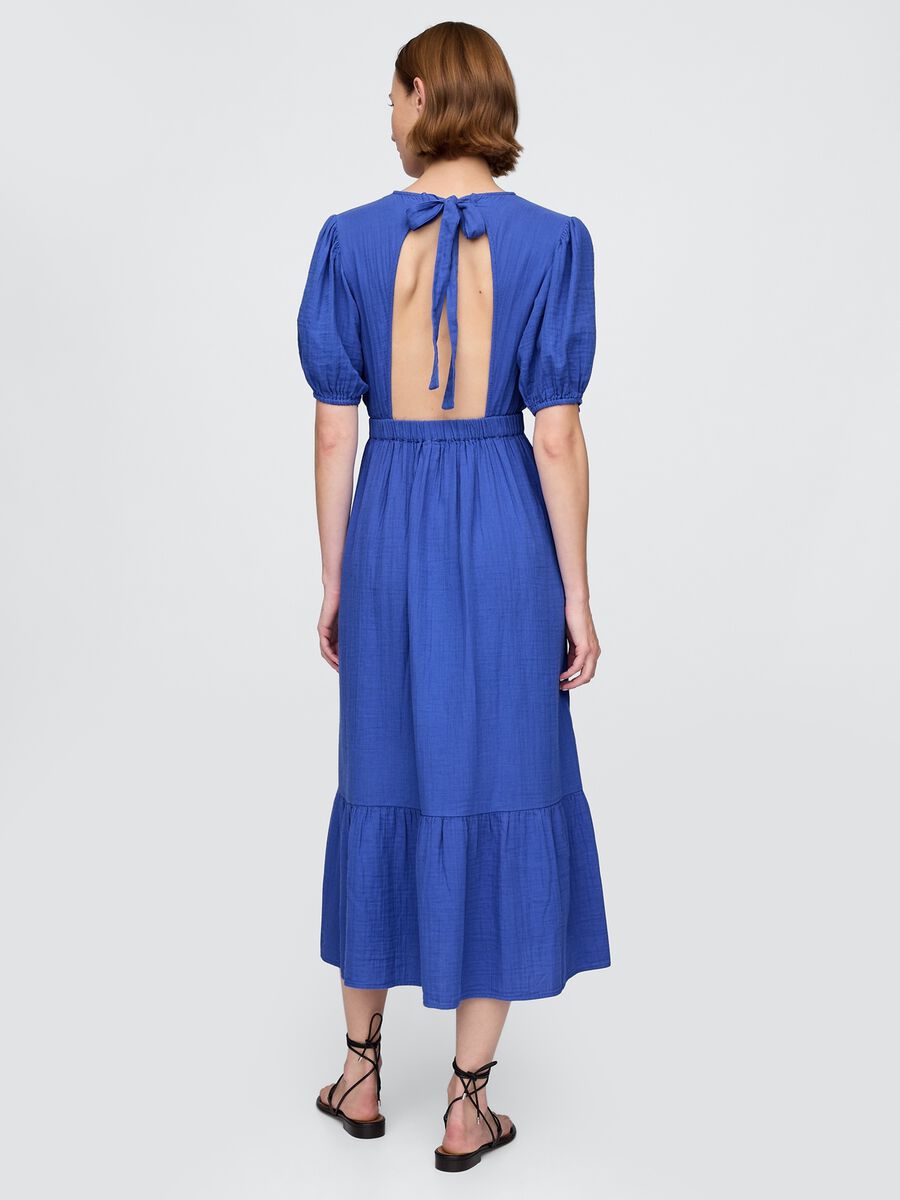 Abito midi blu a maniche corte Woman_2