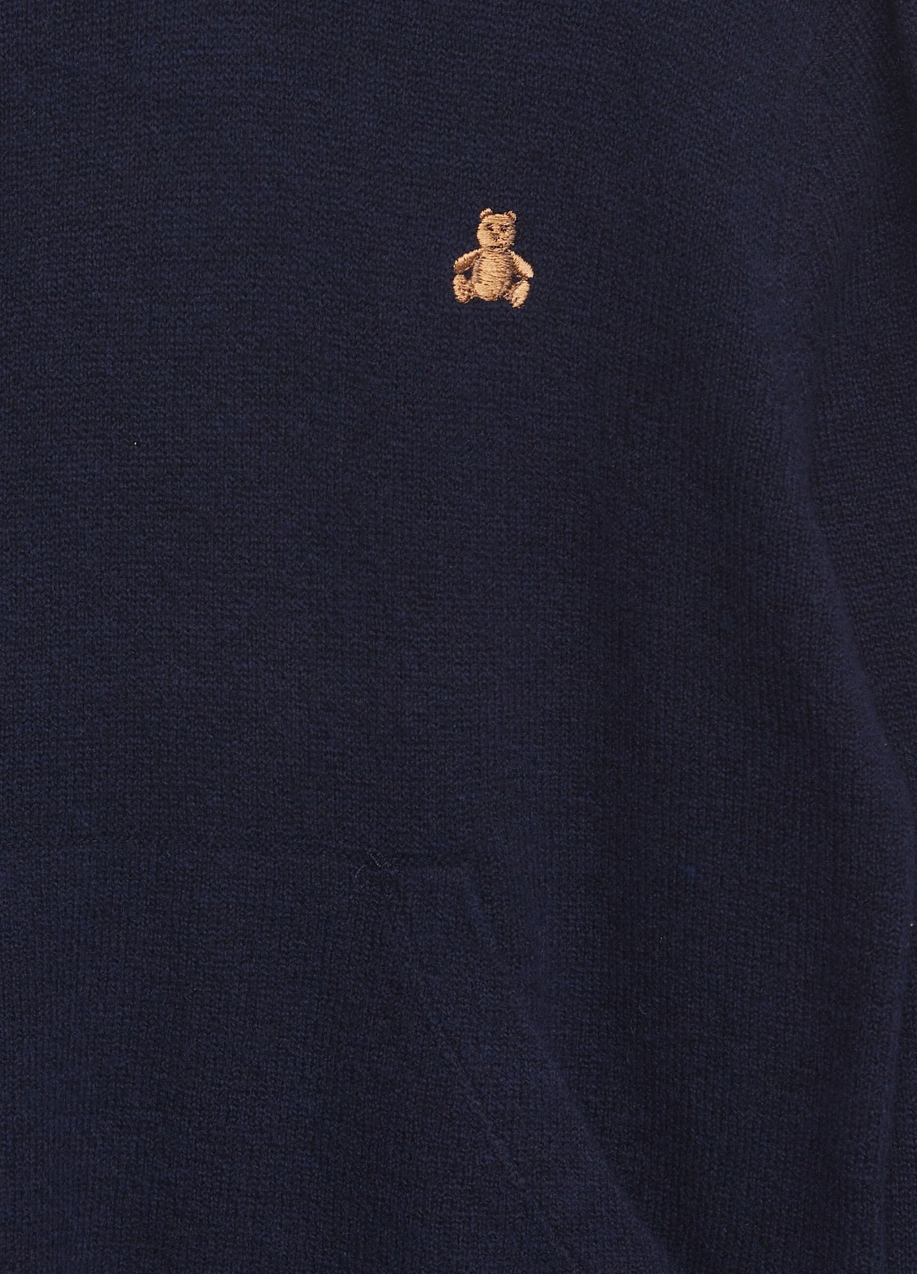 Knitted sweatshirt with hood and teddy bear embroidery_2