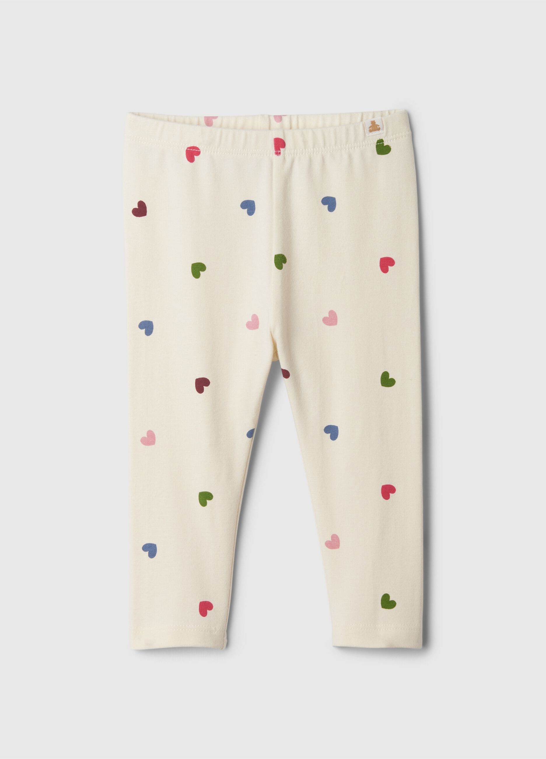 Leggings in cotone stretch con stampa