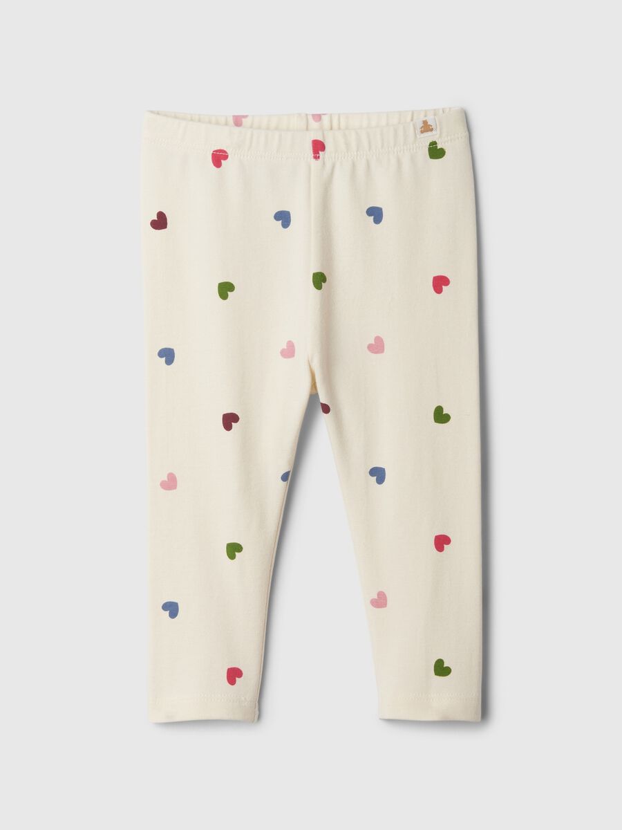 Leggings in cotone stretch con stampa Bimba_0