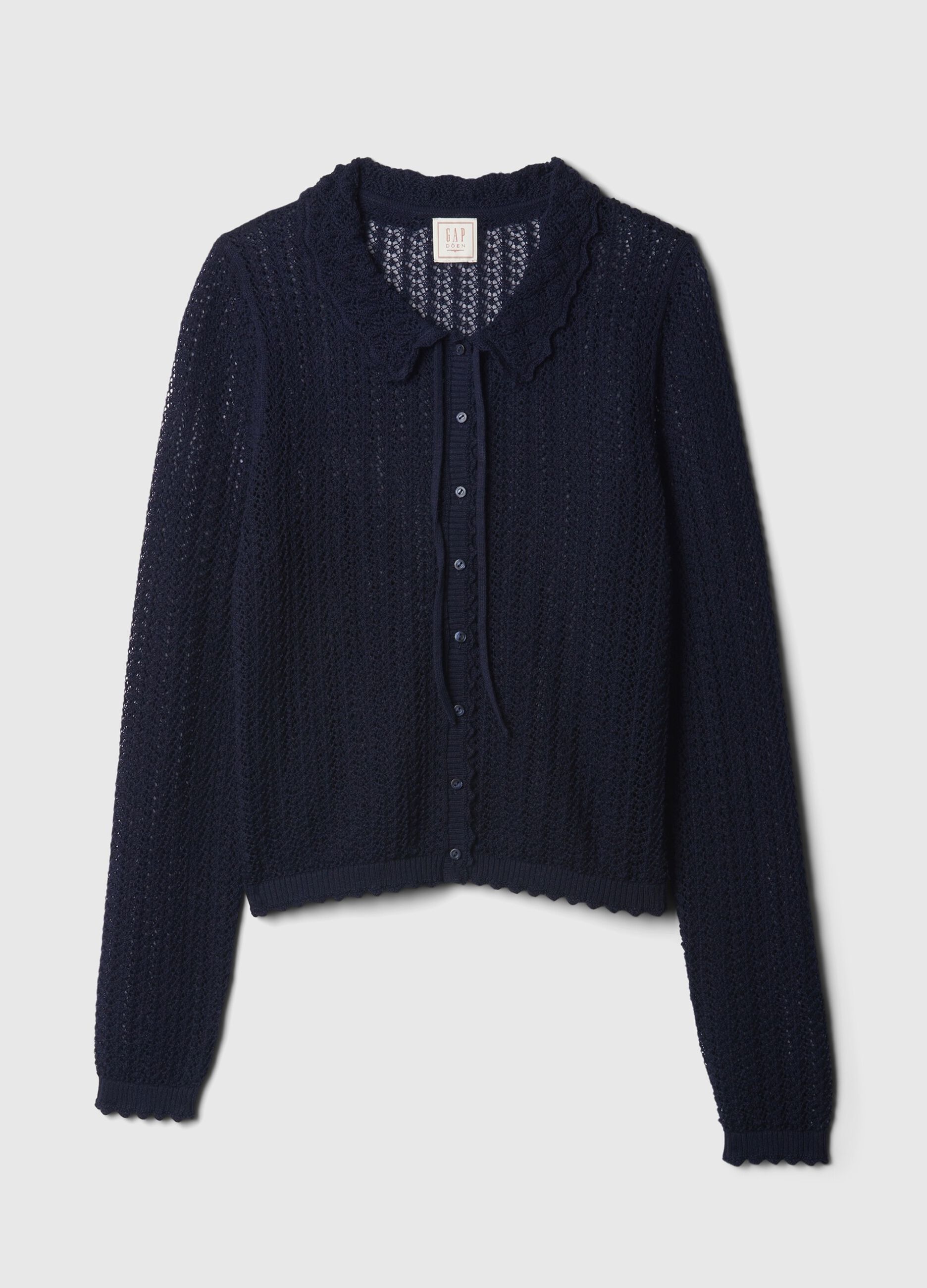 GAP x DÔEN Cardigan traforato con colletto_3