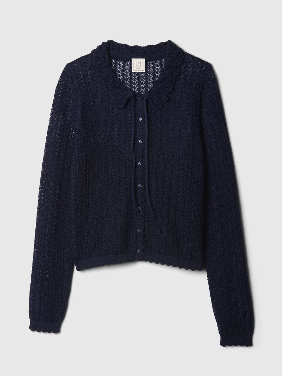 GAP x DÔEN Cardigan traforato con colletto Donna_3