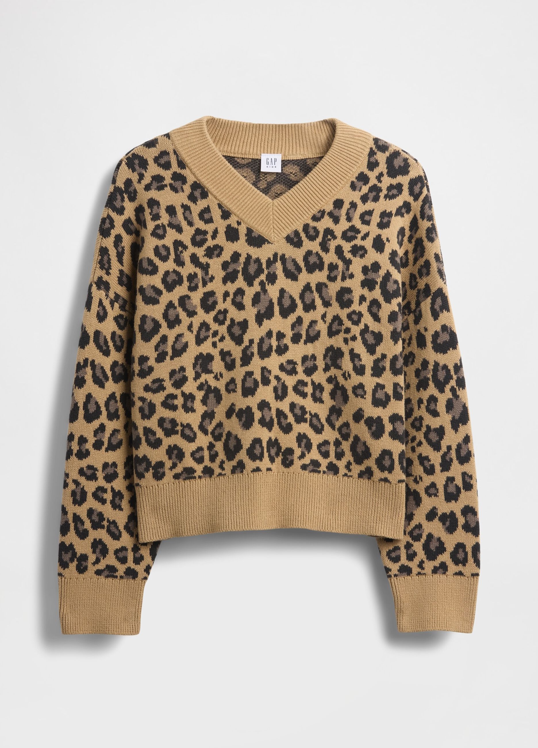Maglione beige a stampa leopardata_3