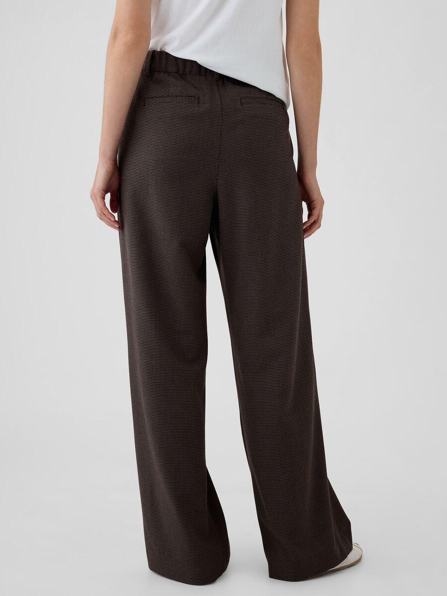 Pantalone pied de poule a vita alta Donna_2
