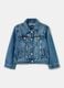Short jacket in acid wash denim_0