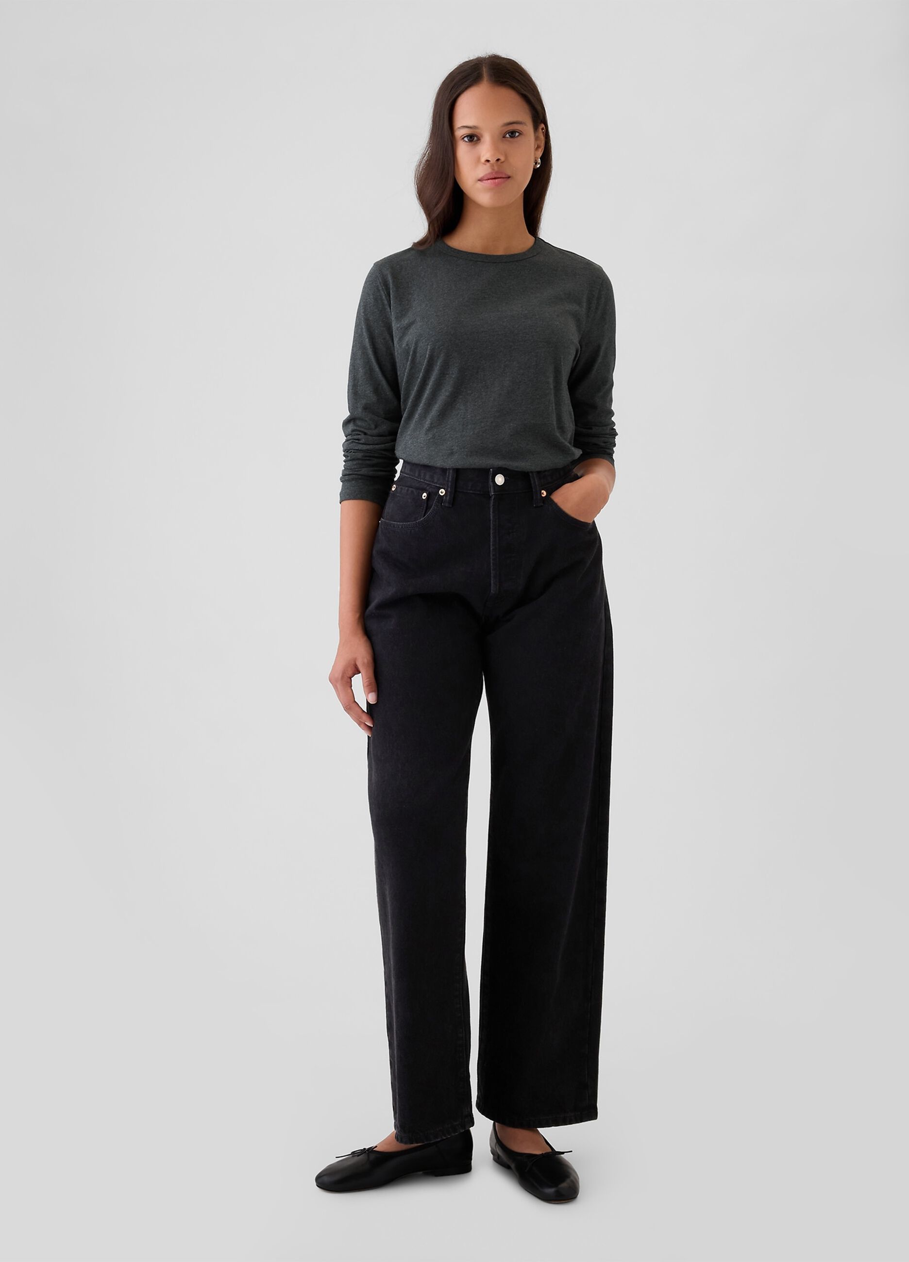 T-shirt a maniche lunghe in cotone_1