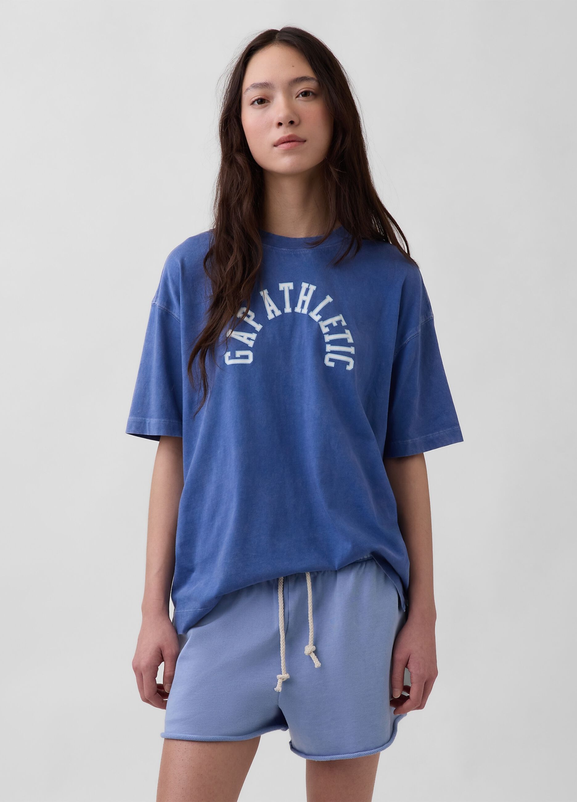 T-shirt a maniche corte in puro cotone con logo GAP