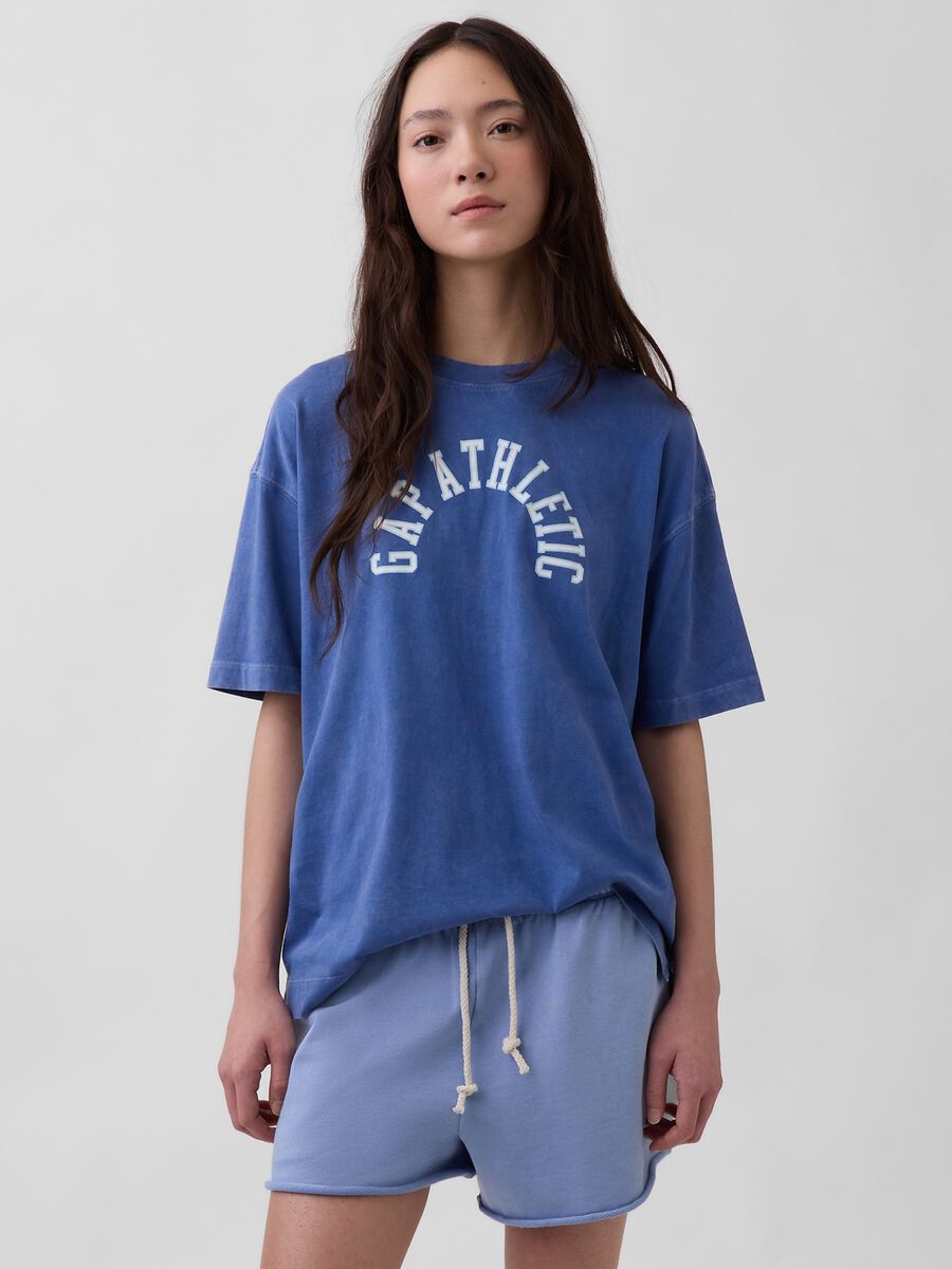 T-shirt a maniche corte in puro cotone con logo GAP Donna_0