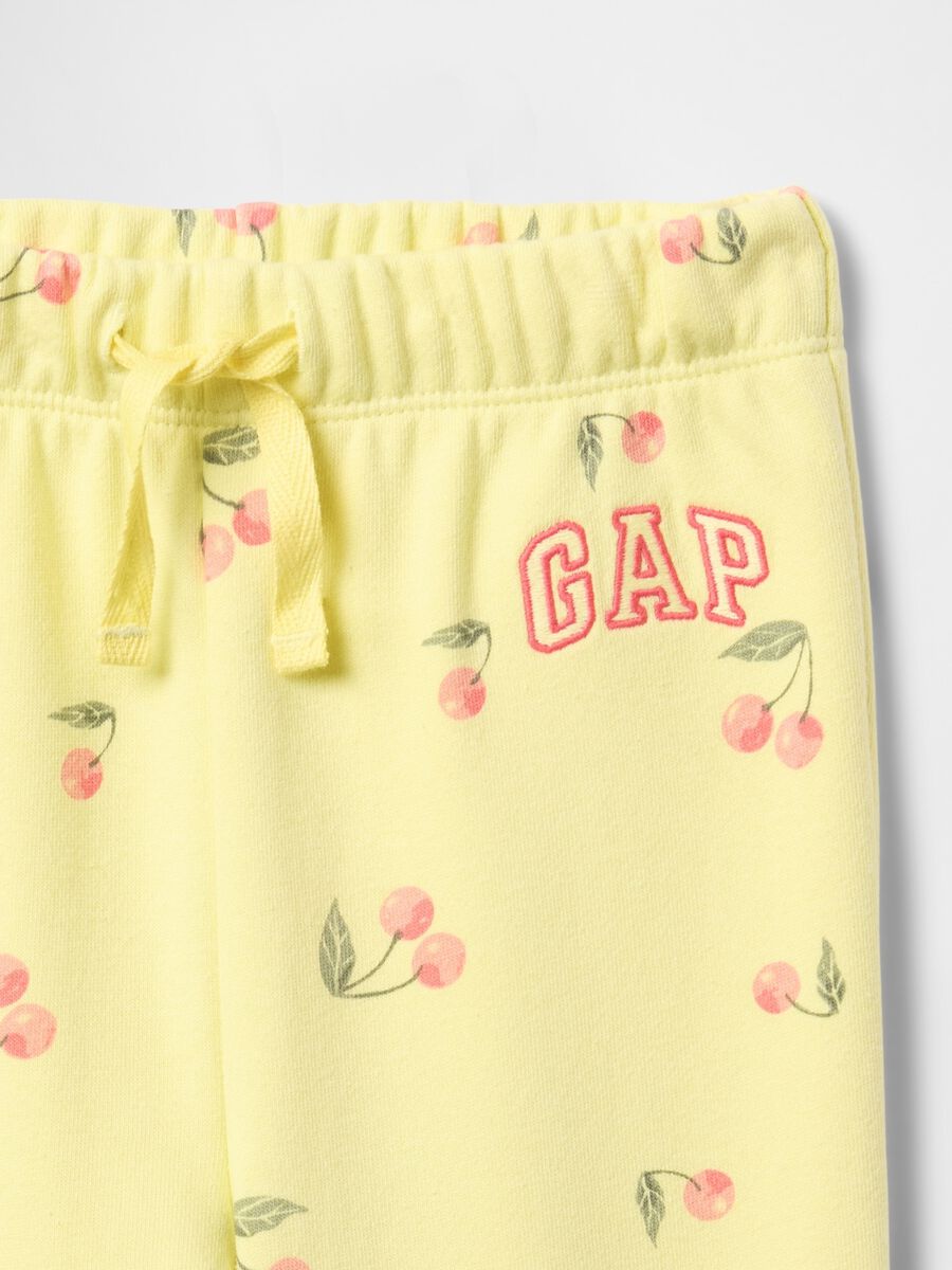 Pantaloni jogger gialli con stampa ciliegia Bimba_2