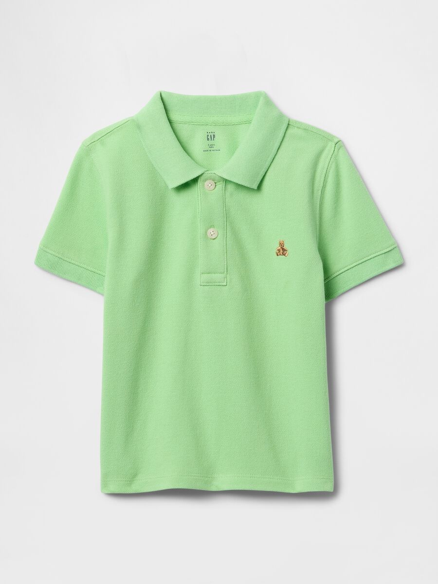 Polo in cotone con ricamo orsetto  Bimbo_1