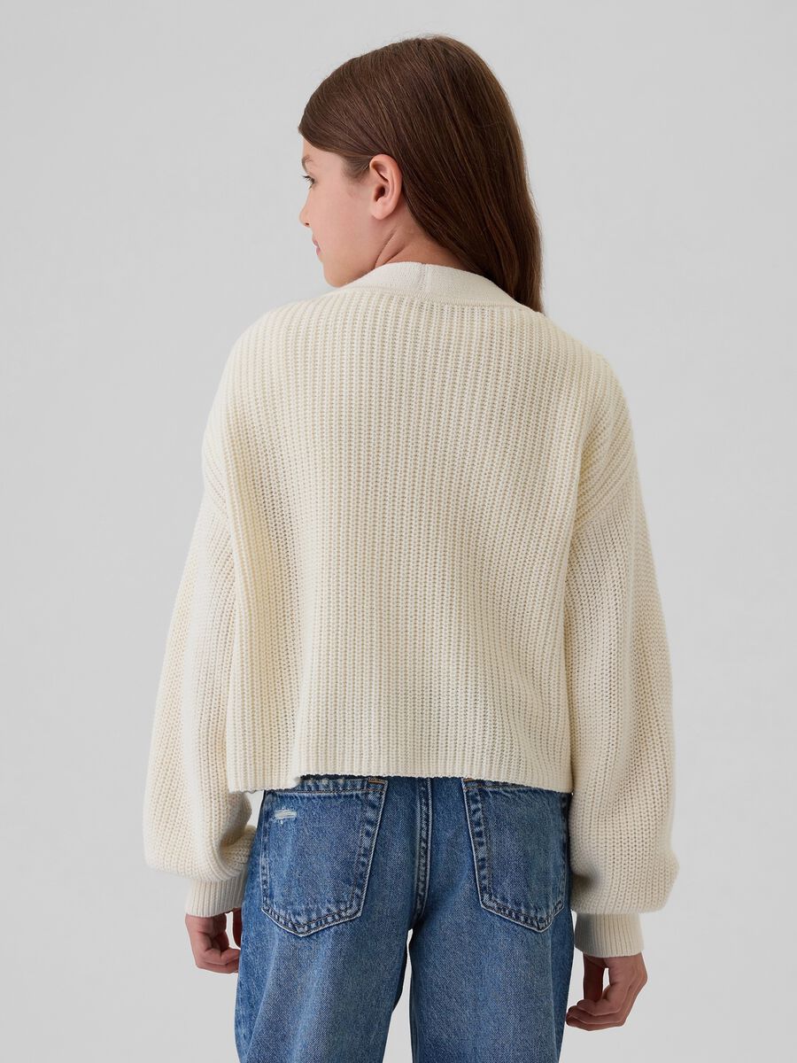 Cardigan crop a coste inglesi Bambina_2