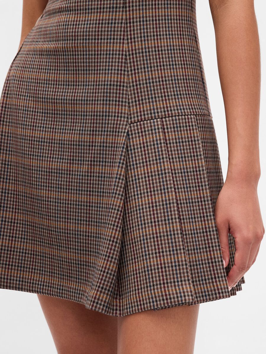 Brown plaid dress with check detailing Woman_3