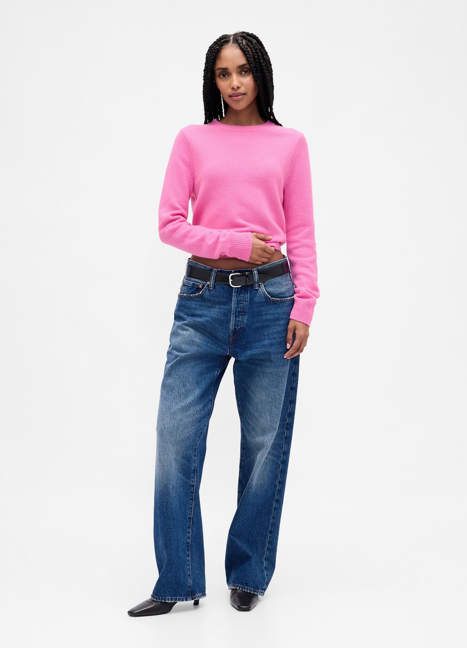 Pink Cotton Blend Sweater_2
