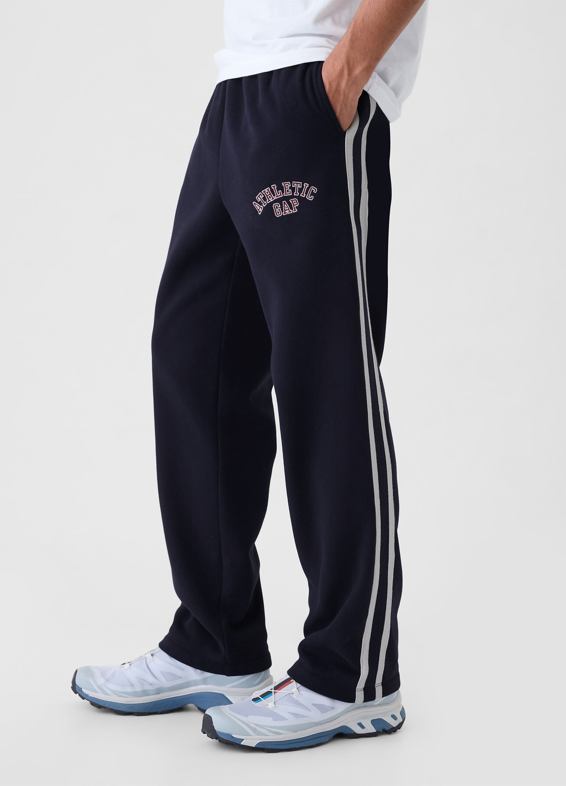 Joggers con bande rigate ricamo logo Athletic_3