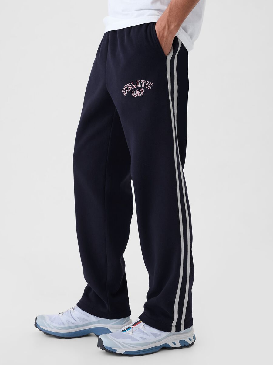 Joggers con bande rigate ricamo logo Athletic Uomo_3