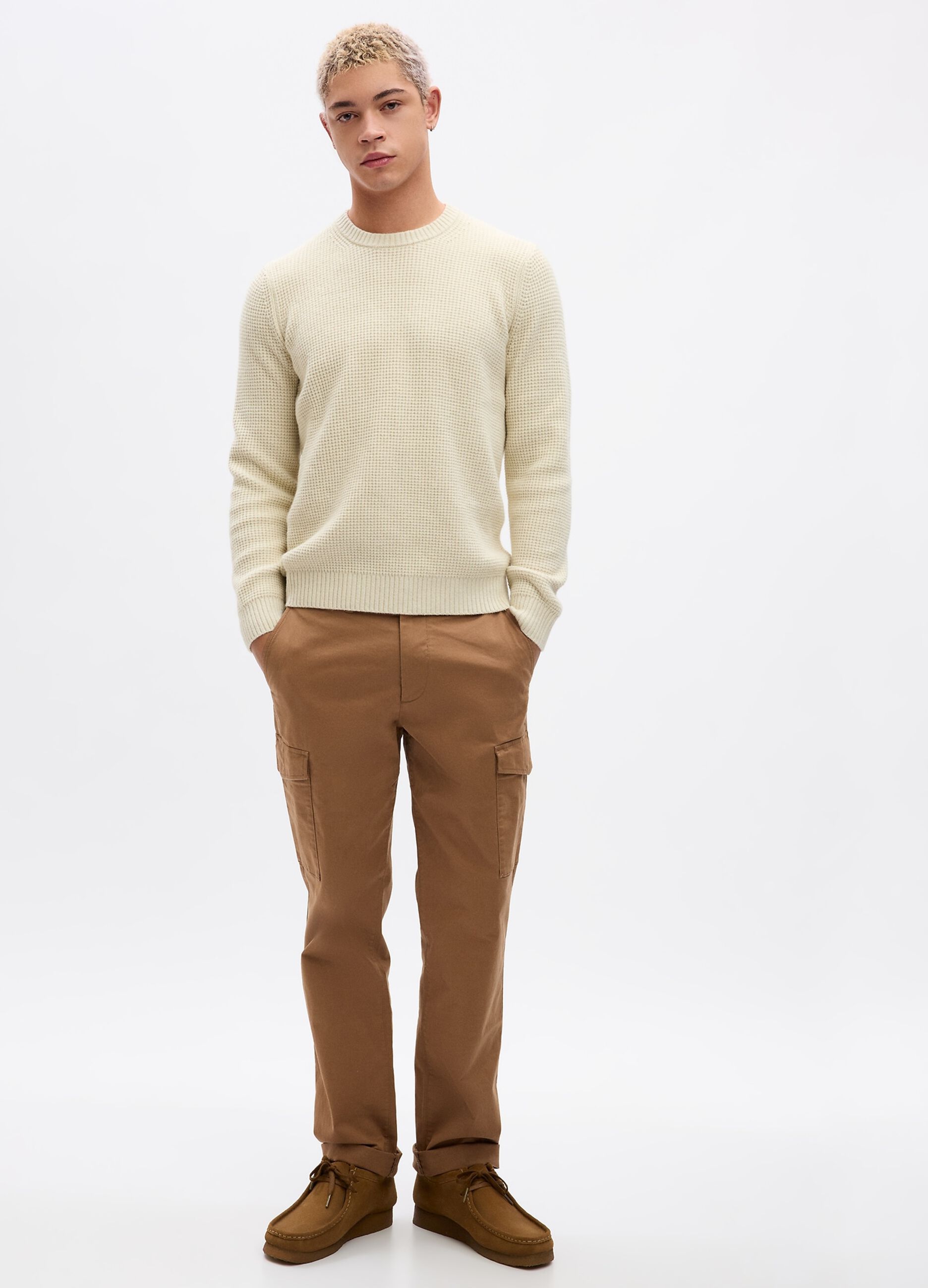 Slim-fit cargo trousers in stretch cotton