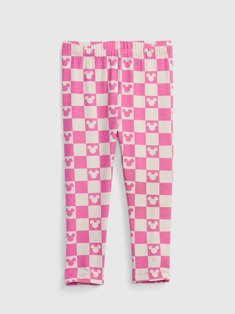 Leggings in cotone bio stampa Disney Topolino Bimba_0