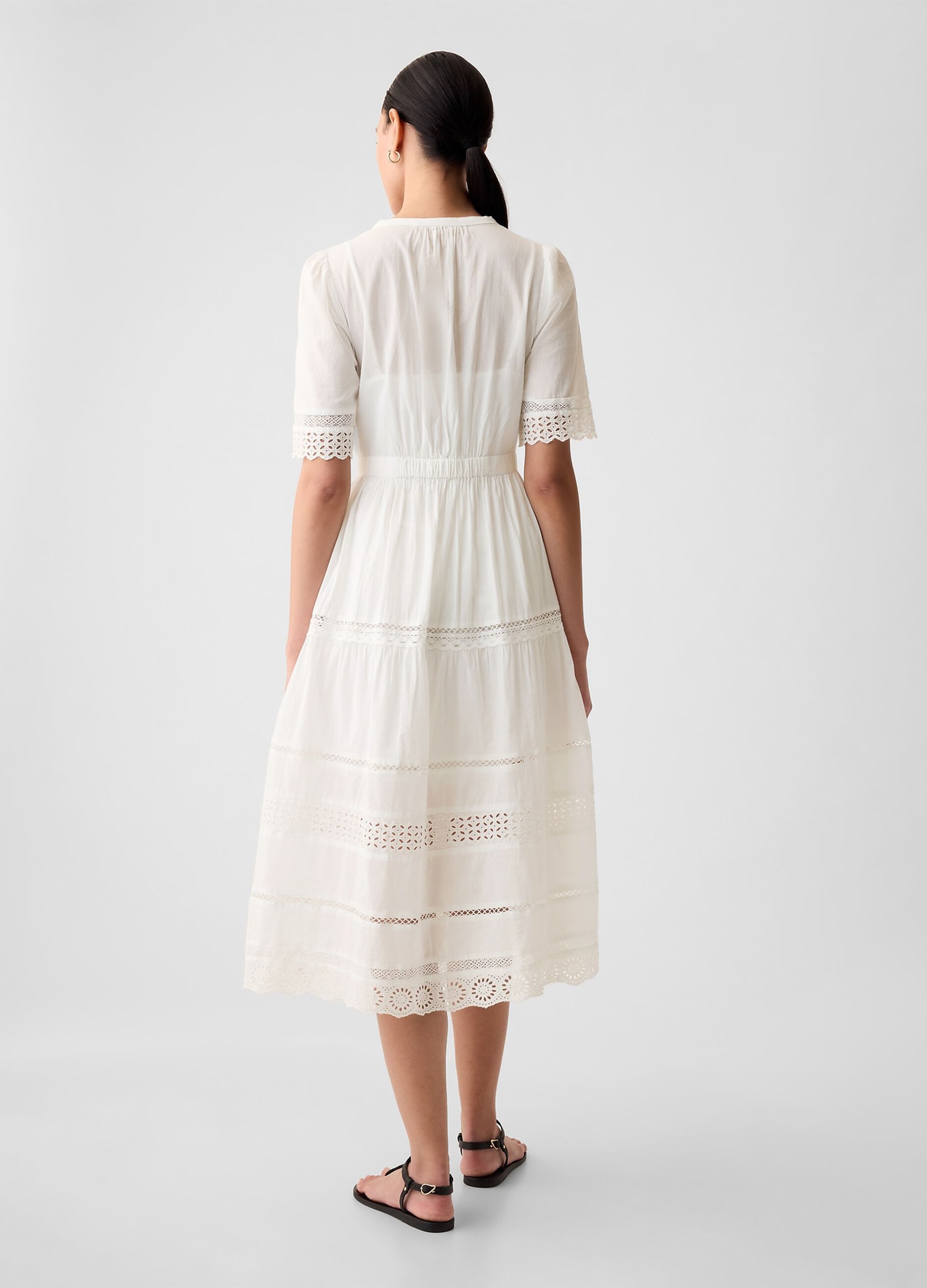 Vestito midi chemisier con pizzo_2