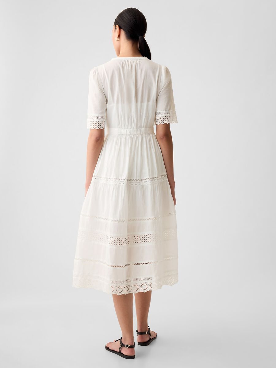Vestito midi chemisier con pizzo Donna_2
