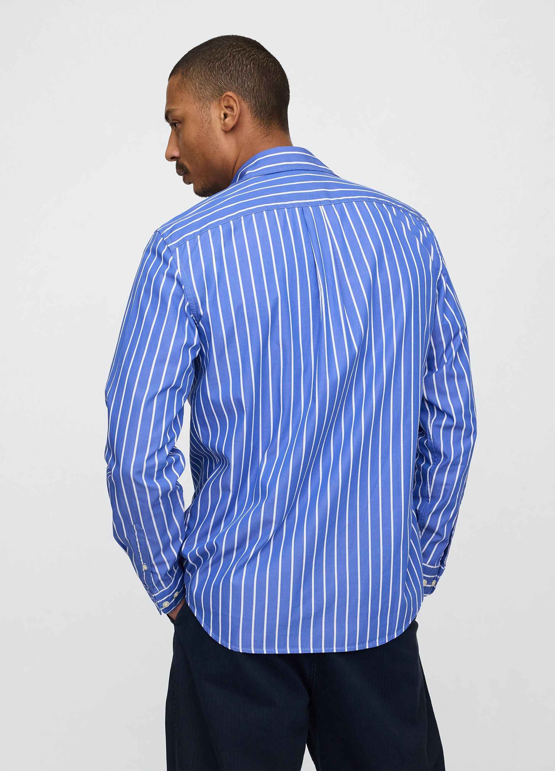 Camicia a righe blu in cotone GAP_2