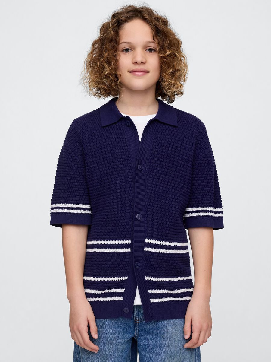 Blue Short Sleeve Polo in Pure Cotton by OVS Boy_0