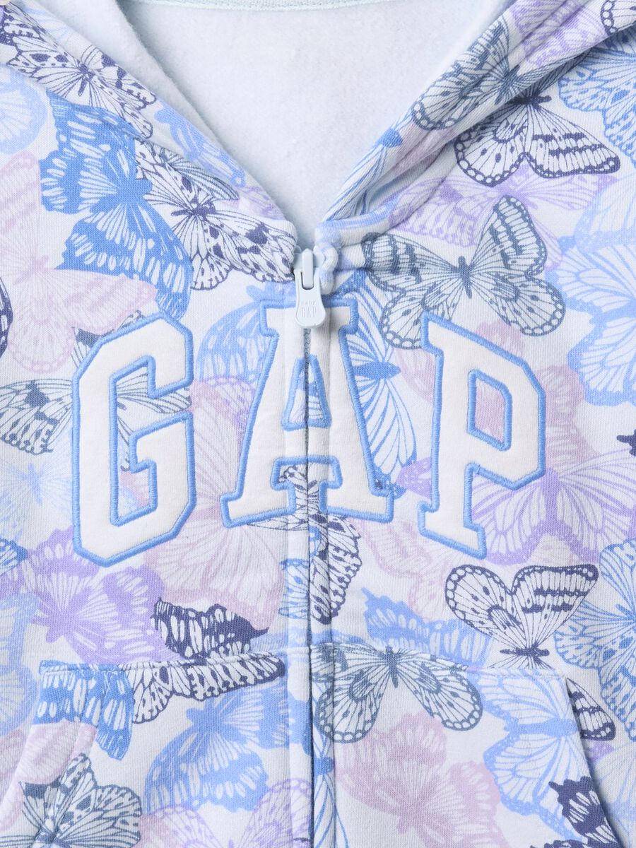 Felpa full zip con stampa farfalle Bimba_2