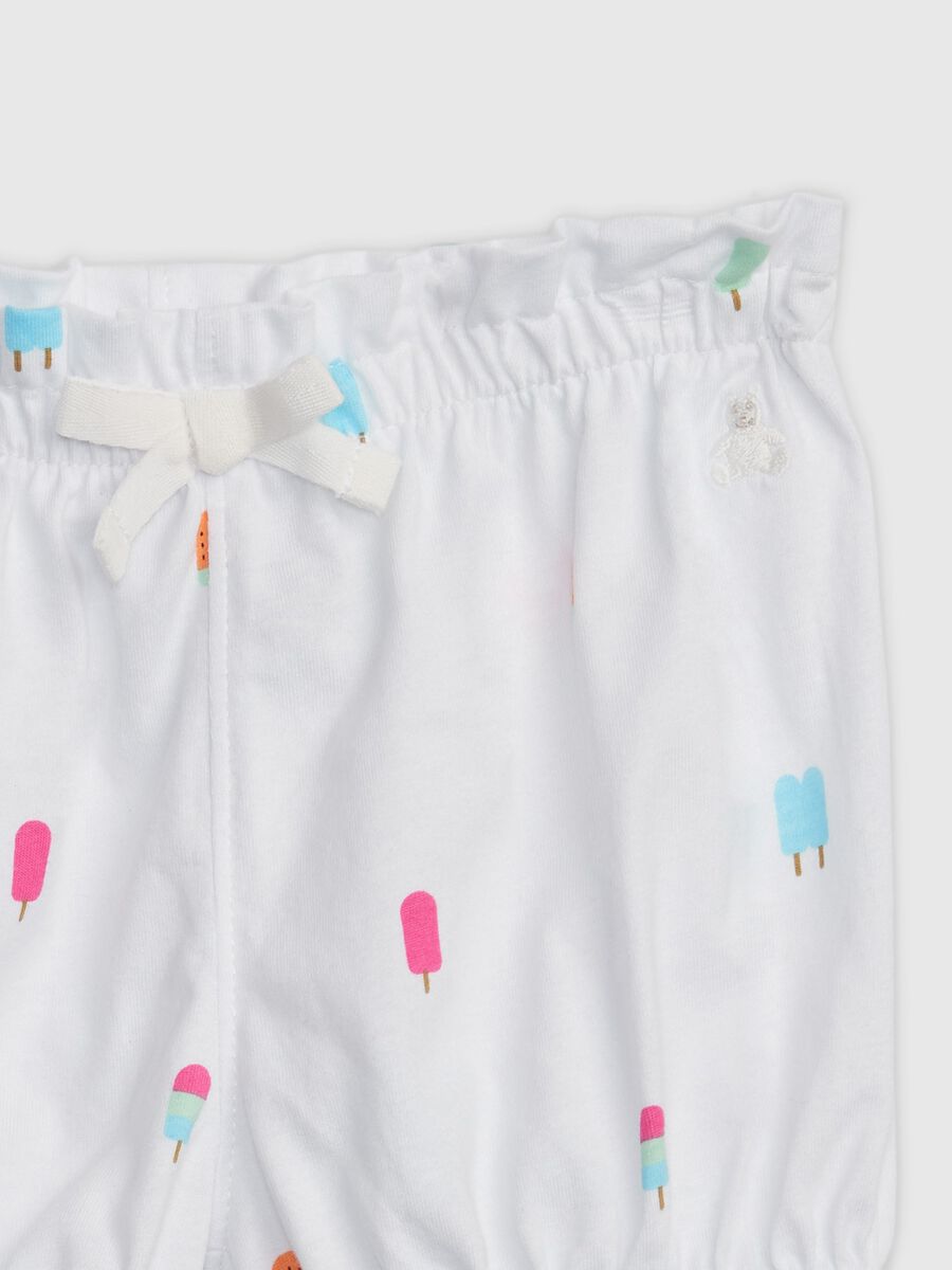 Cotton shorts with print and embroidery Newborn Boy_2