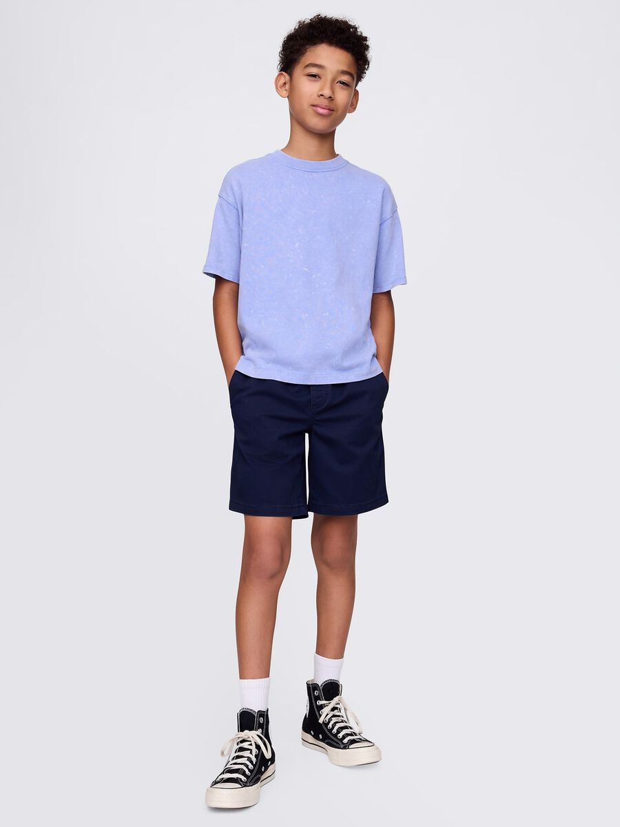 Shorts blu in cotone elasticizzato Bambino_0