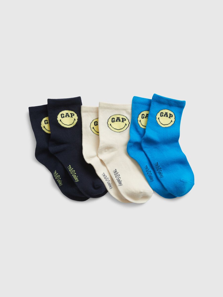 Three-pair pack of short Smiley® socks Girl_0