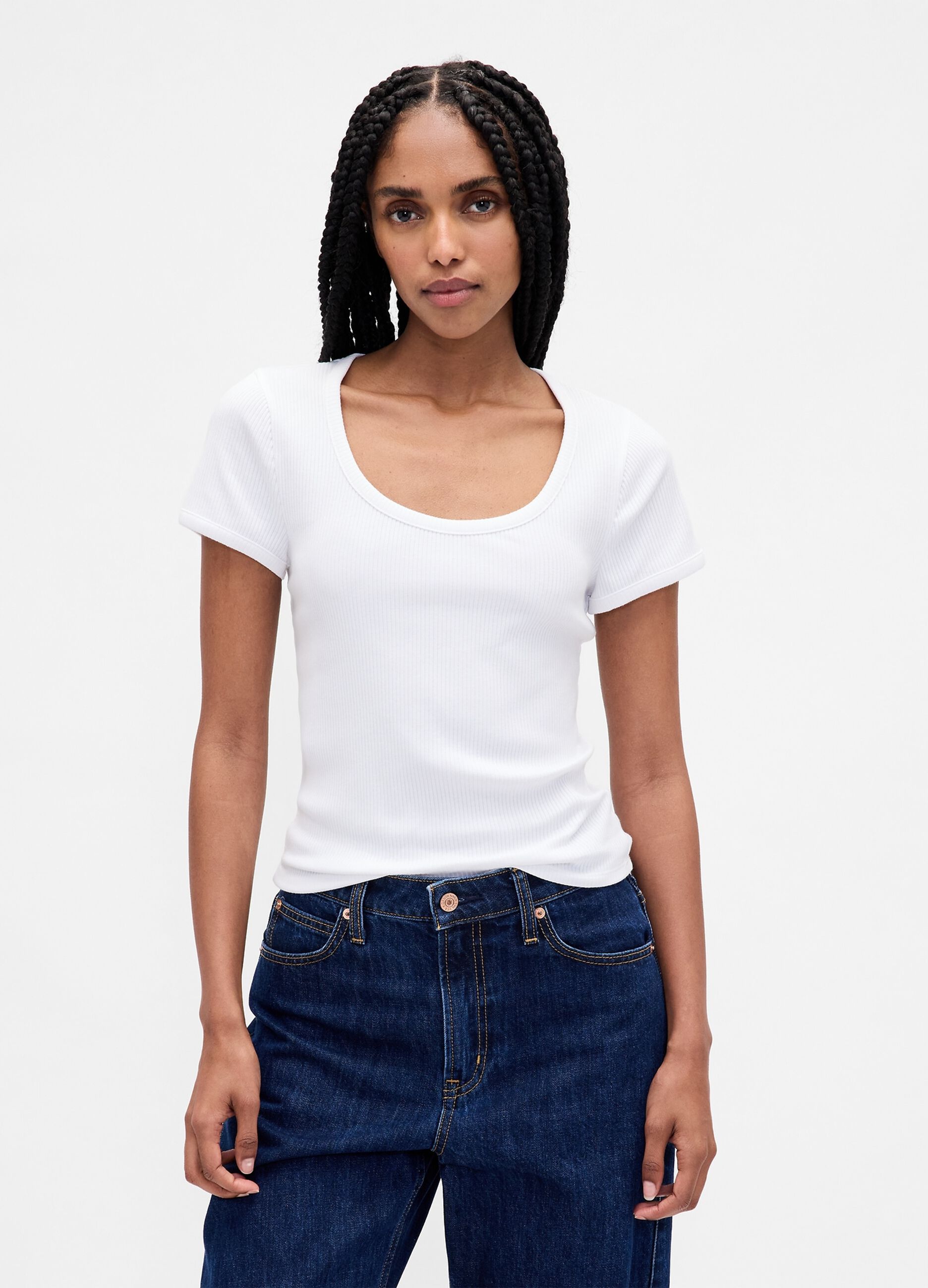 T-shirt bianca elasticizzata_1