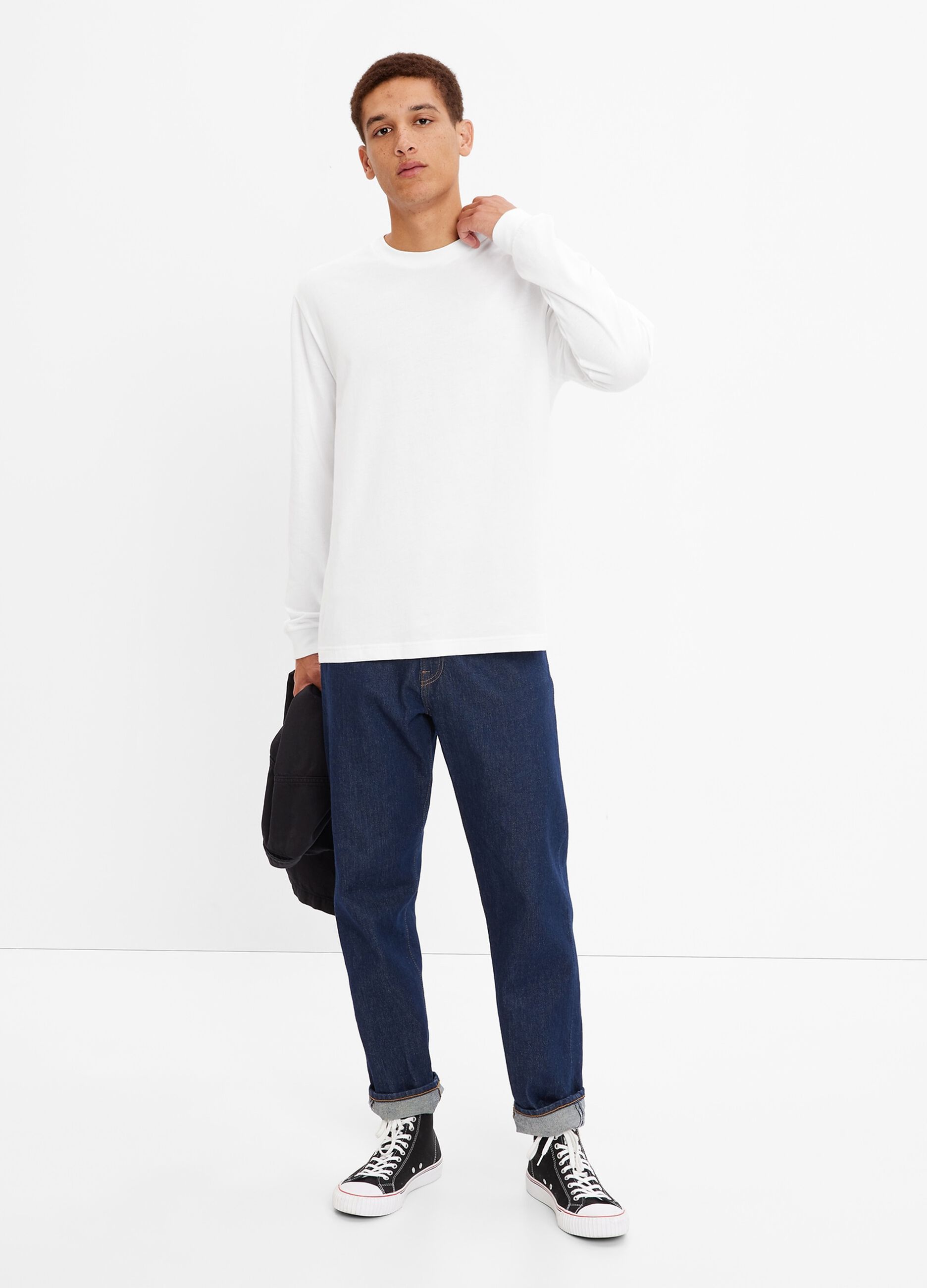 T-shirt a maniche lunghe in cotone bio