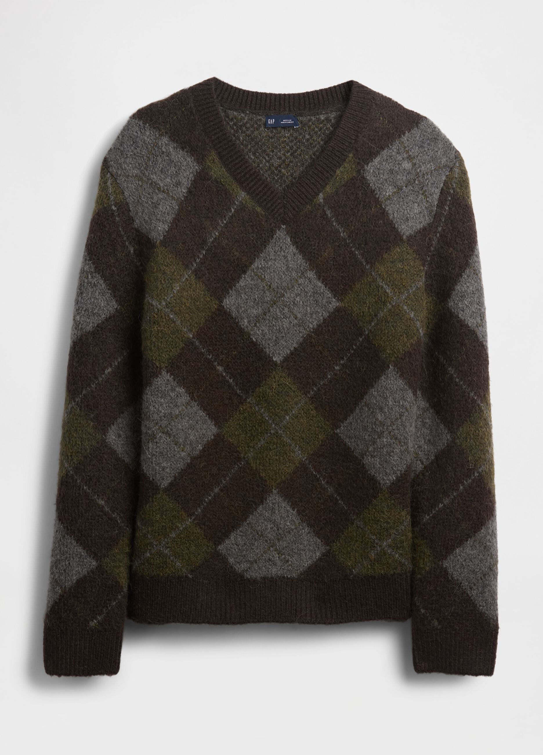 Maglione CashSoft a rombi in misto lana e alpaca