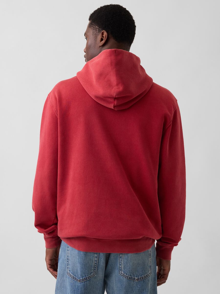 Felpa con cappuccio e logo in misto cotone Uomo_1