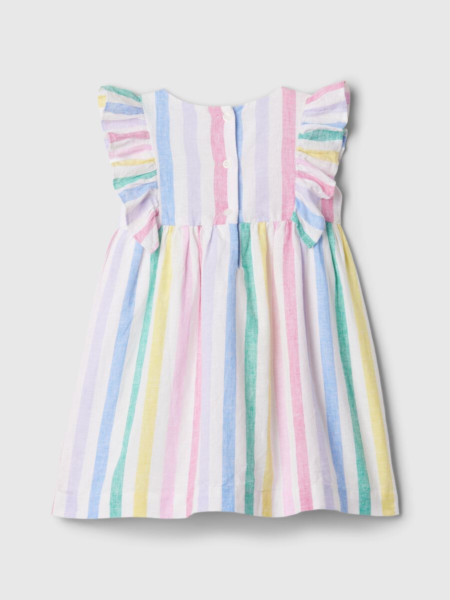 Multicoloured striped dress with flounce Newborn Boy_1