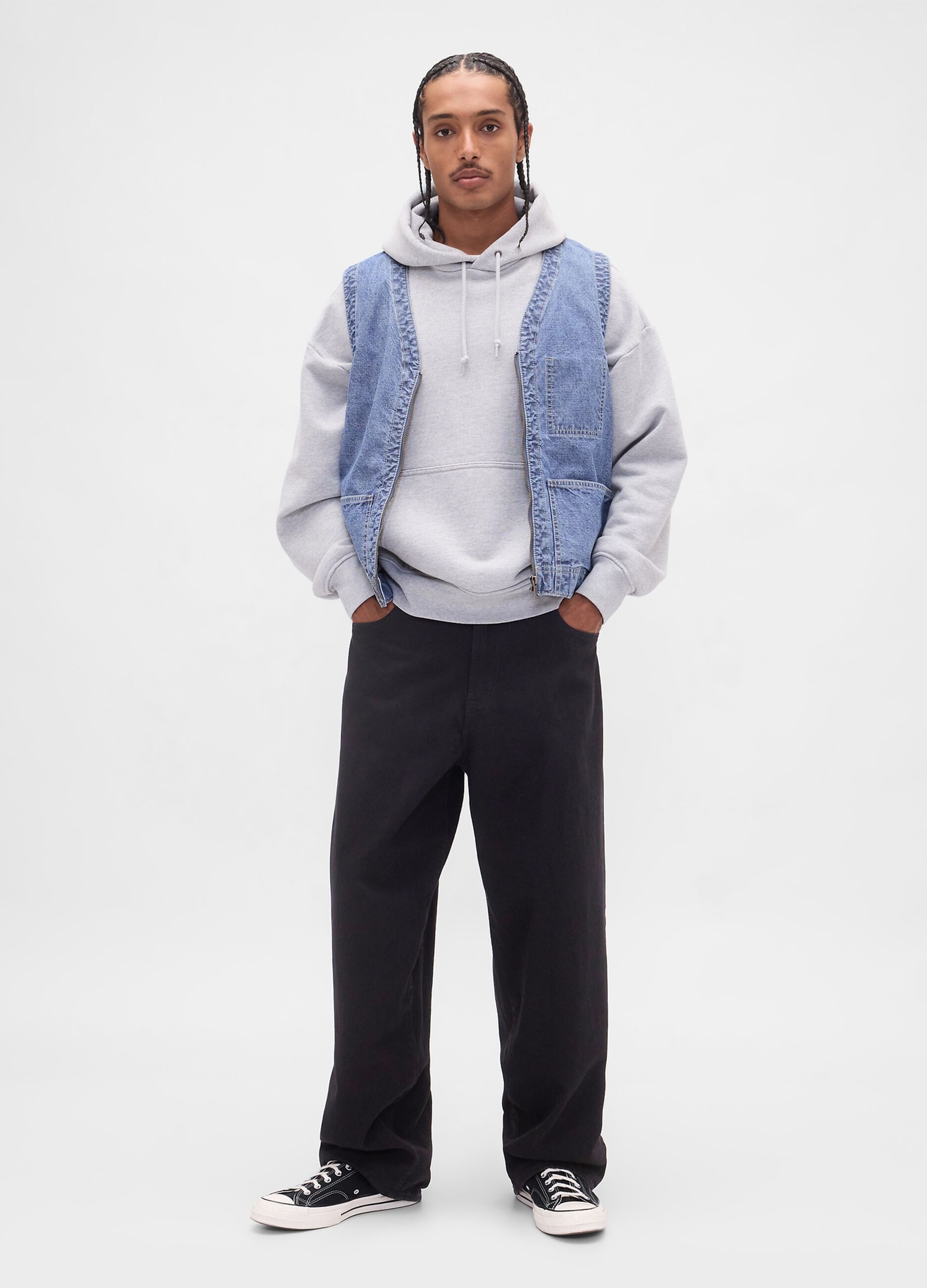 Gilet denim in cotone