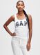Tank top a costina con stampa logo_0