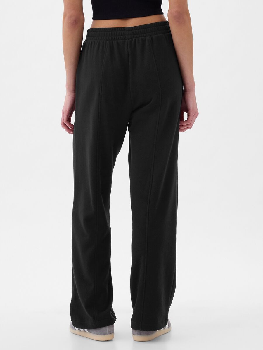 Joggers wide leg in felpa con ricamo logo Donna_1