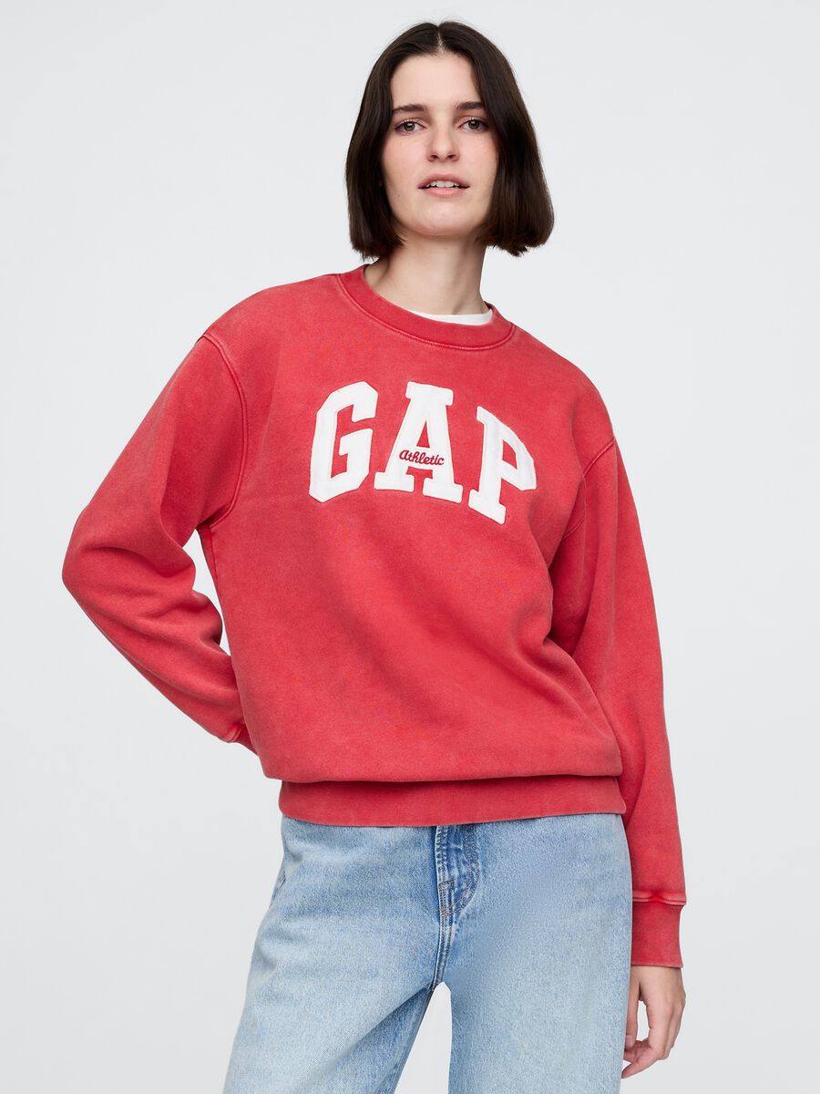 Felpa rossa con logo Gap Donna_0
