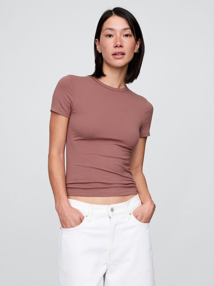 T-shirt marrone elasticizzata Donna_0