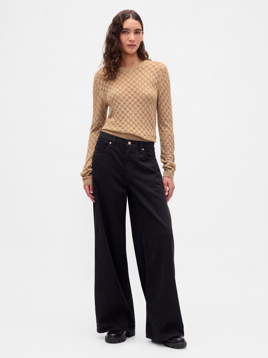 Beige wool blend jumper Woman_2