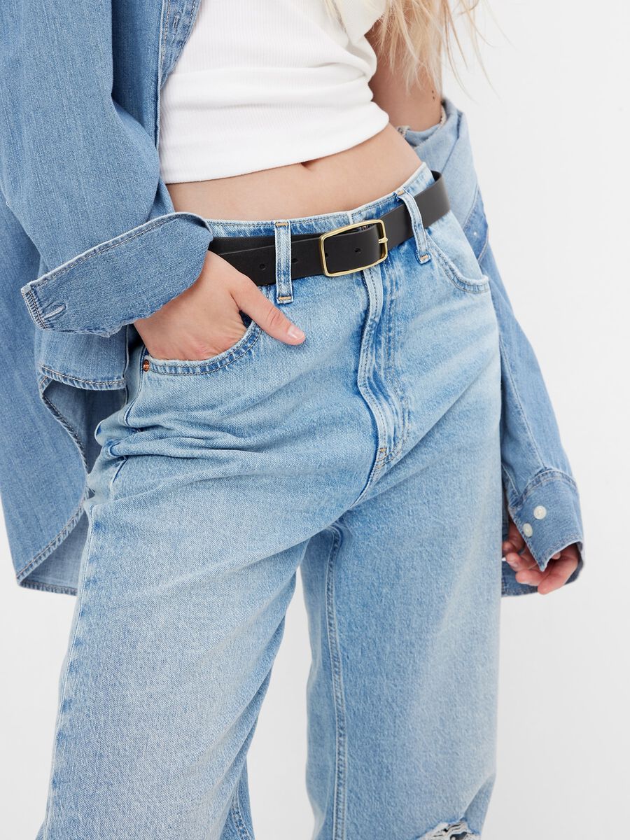 Jeans loose fit con strappi Donna_1