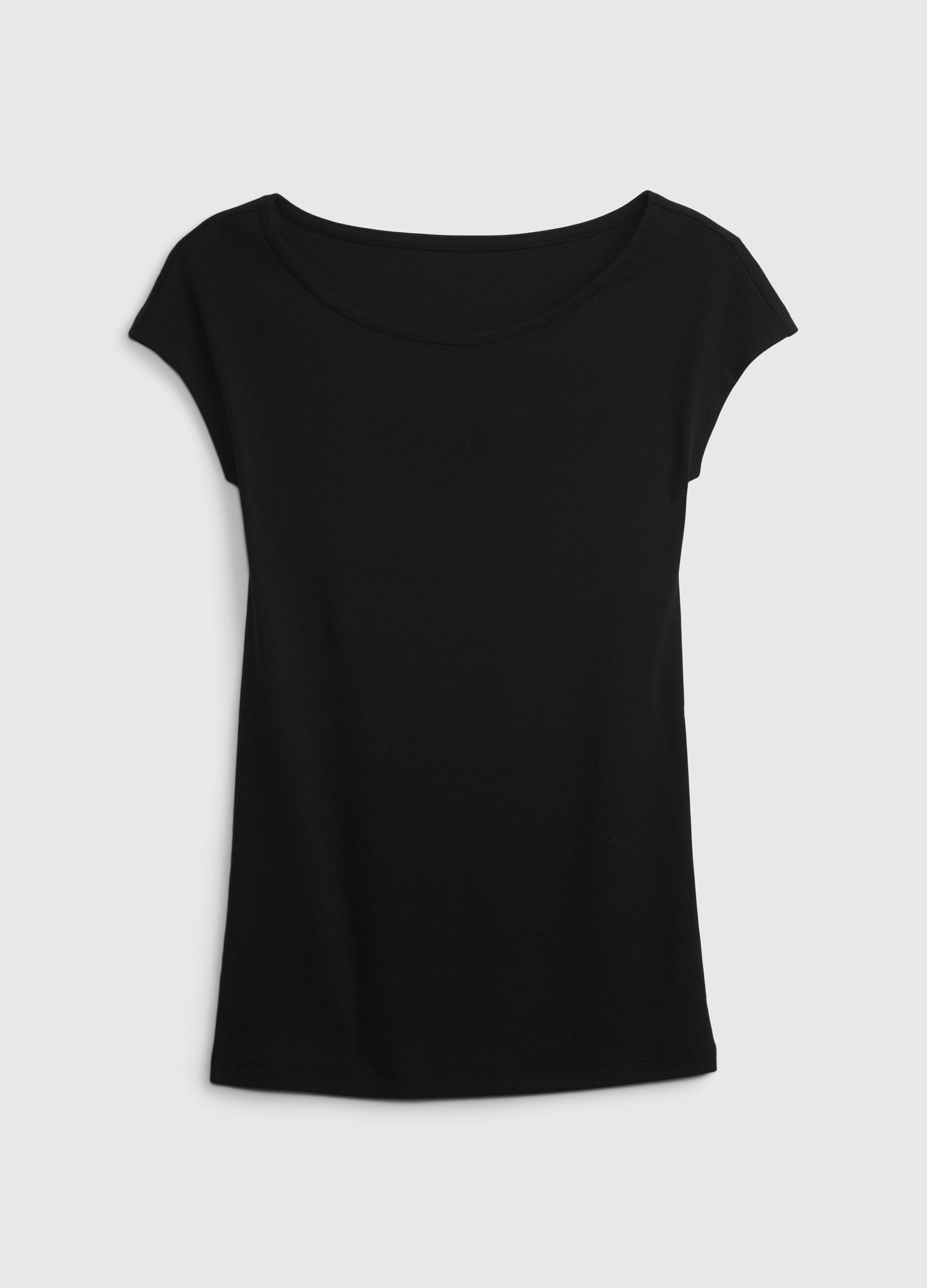 T-shirt con scollo a barchetta_2