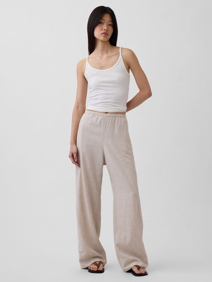 Pantaloni in misto lino Donna_4
