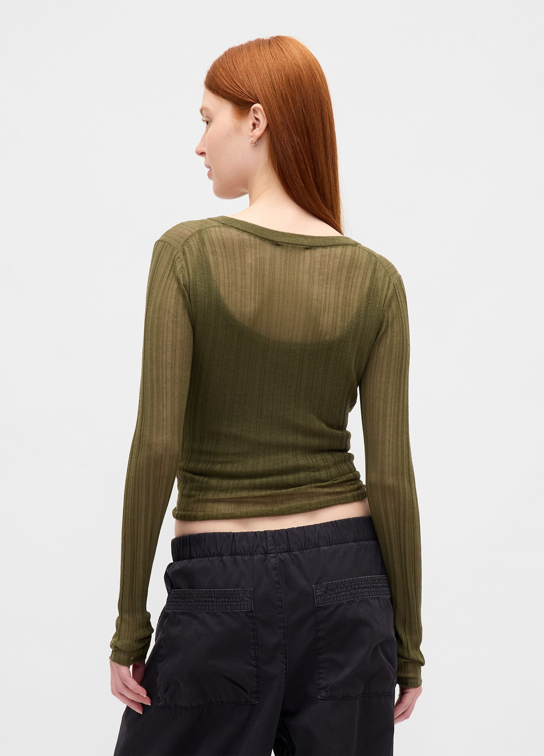 Light green pullover in acrylic and polyamide blend_1