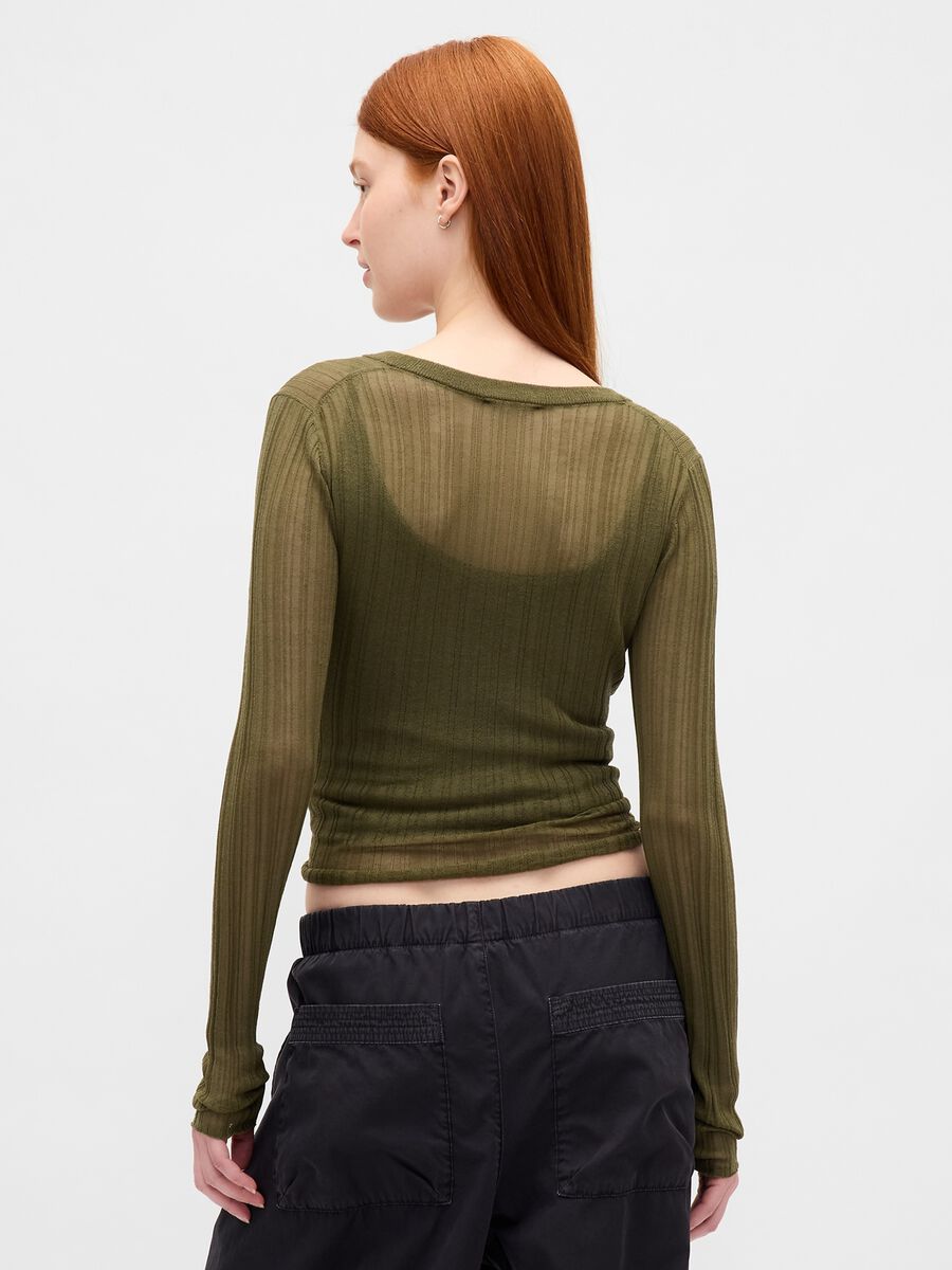 Light green pullover in acrylic and polyamide blend Woman_1