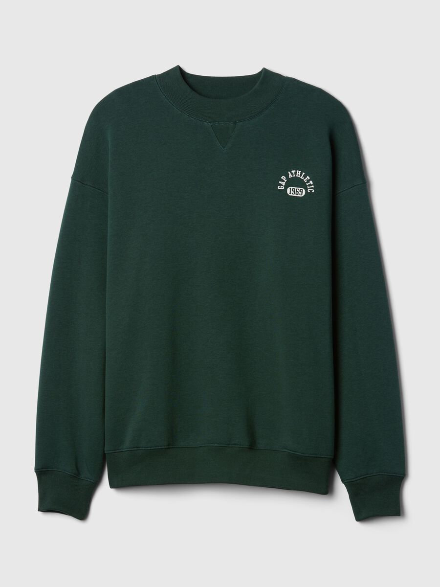 Felpa oversize mock neck con logo Athletic Donna_4