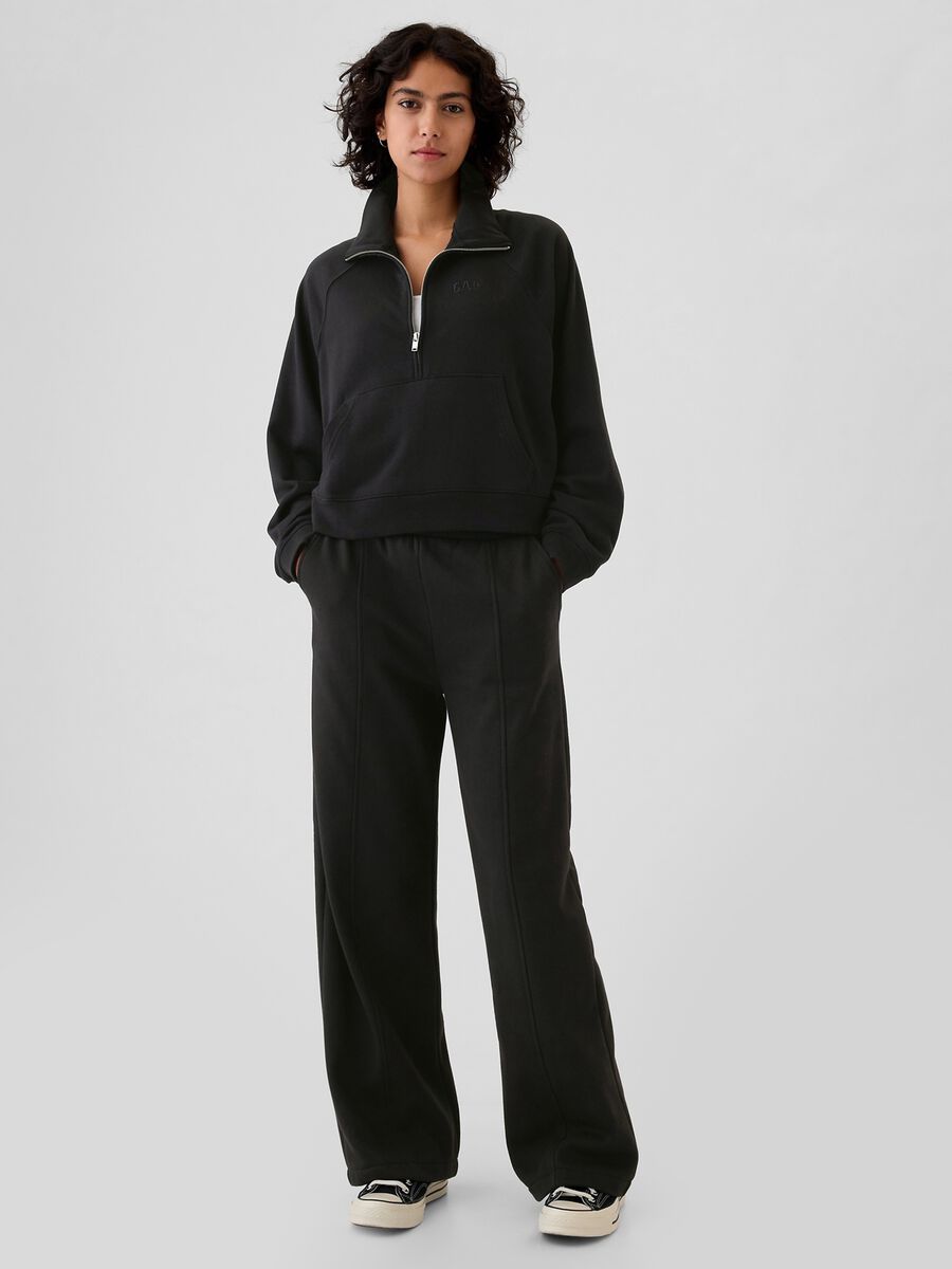 Felpa half-zip con ricamo logo Donna_1