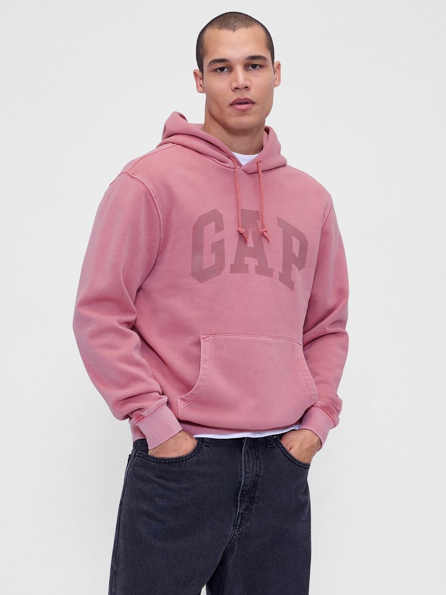 Pink hoodie with pouch pocket Woman_2